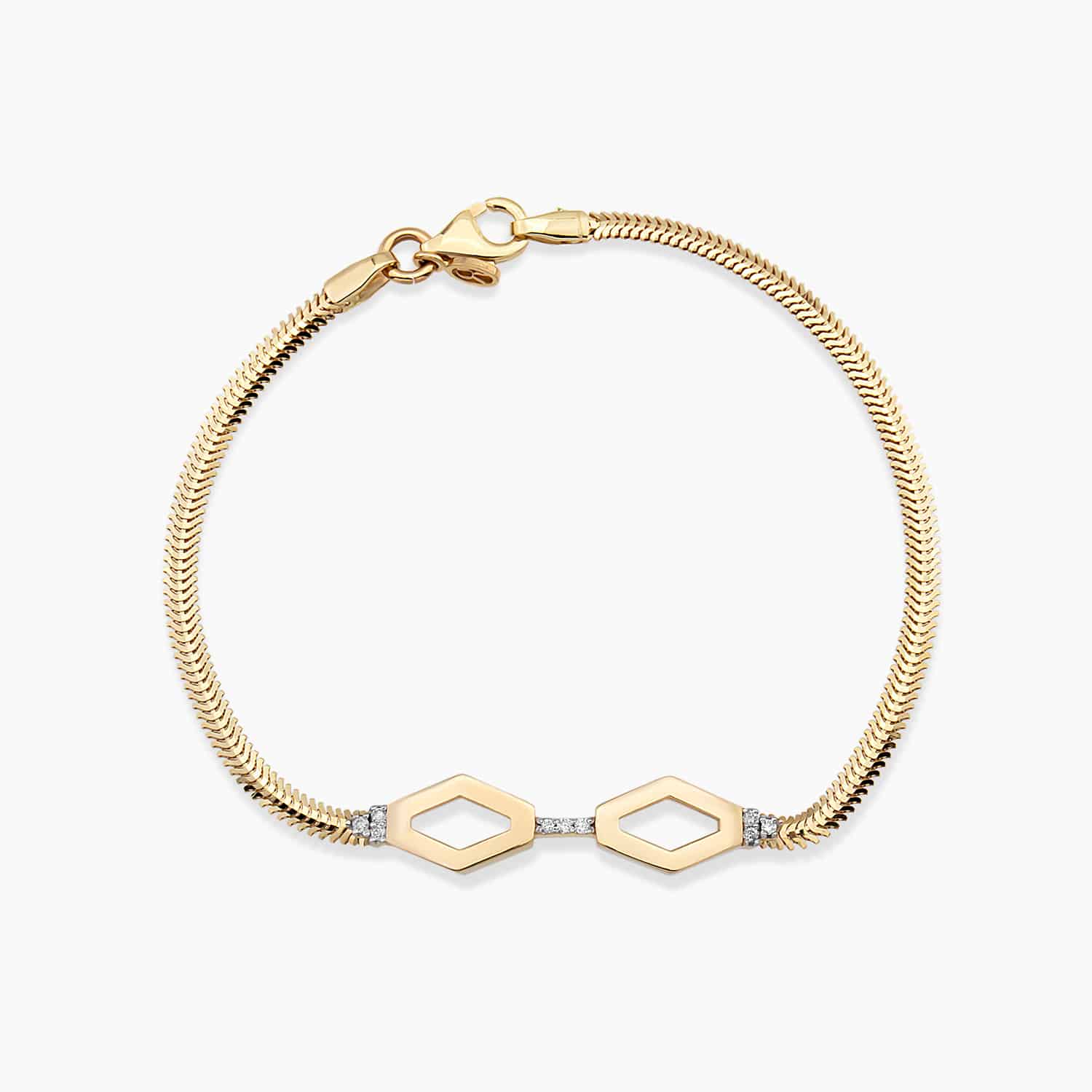 Duo Diamond Honeycomb Bracelet