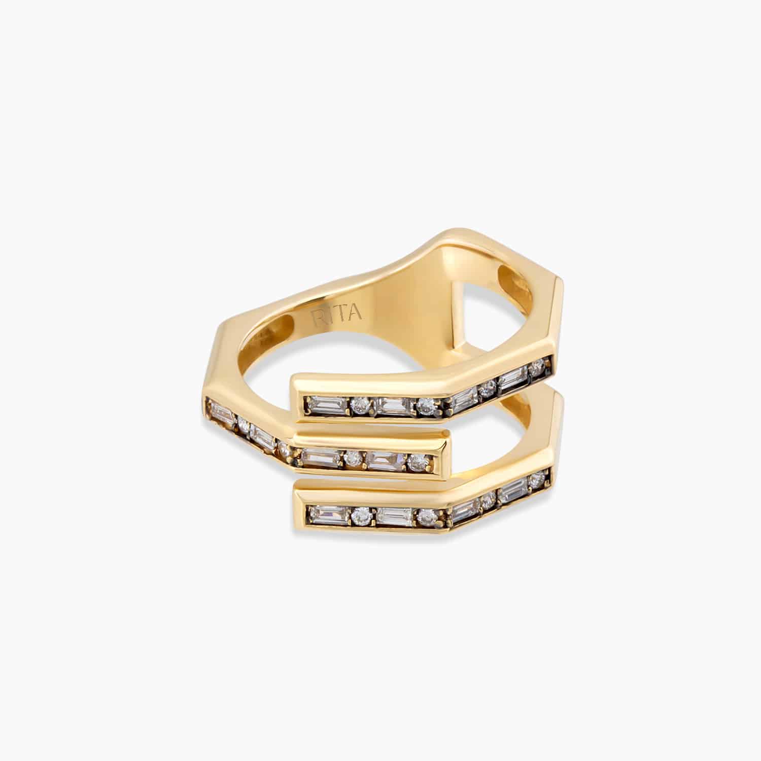 Baguette Trio Diagonal Ring