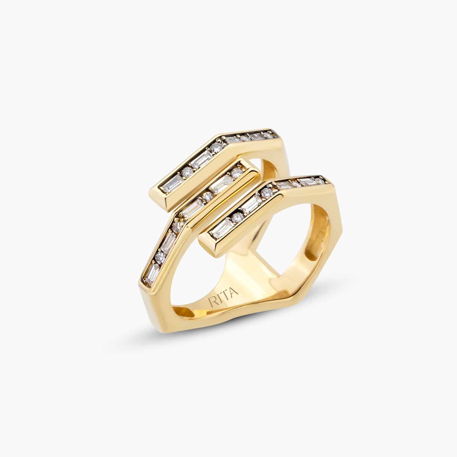 Baguette Trio Diagonal Ring