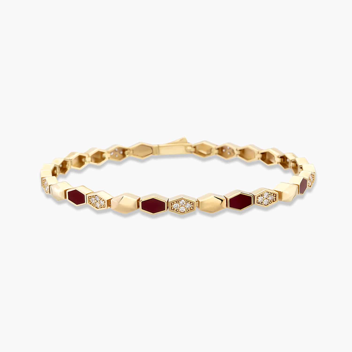 Diamond Enamel Hexagon Bracelet