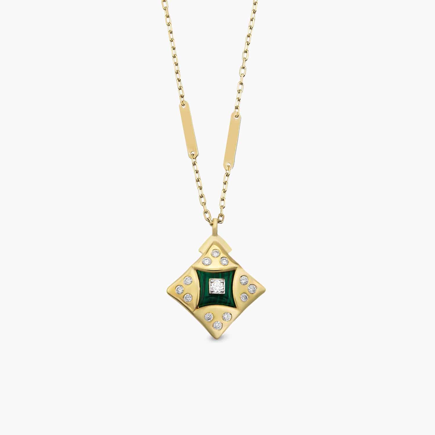 Ilia Diamond Malachite Necklace