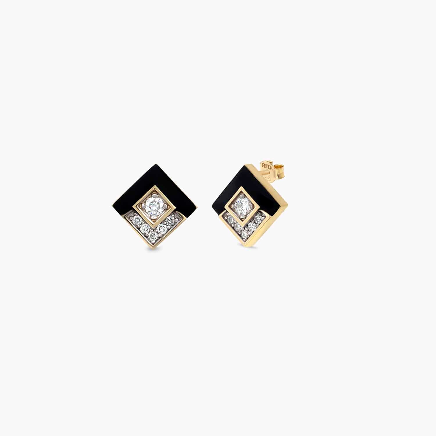 Cubic Diamond Enamel Earring