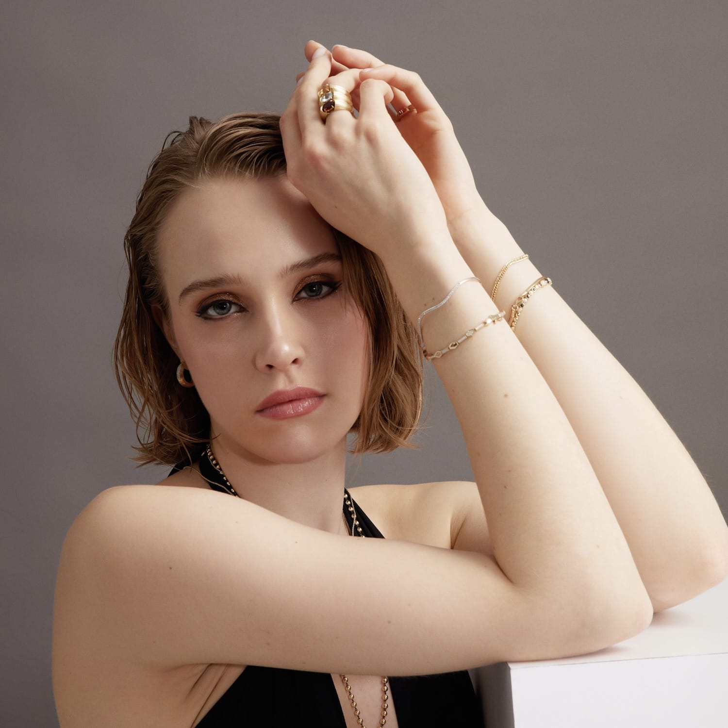 Diamond Enamel Geometric Bracelet