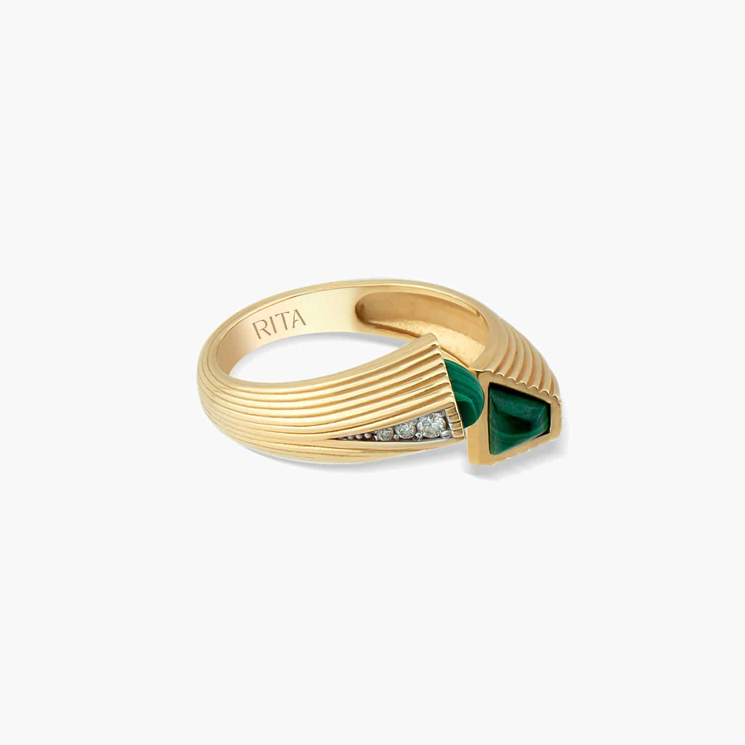 Textured Twisted Gemstone Ring