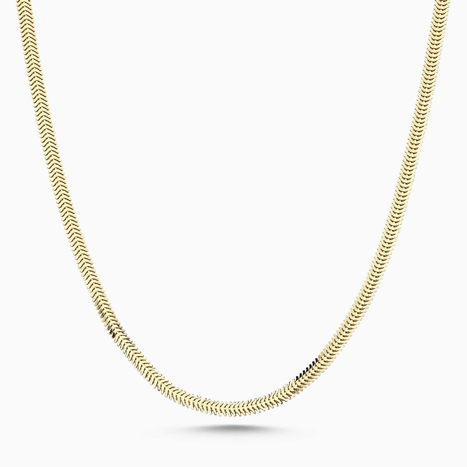 Thin Herringbone Gold Necklace