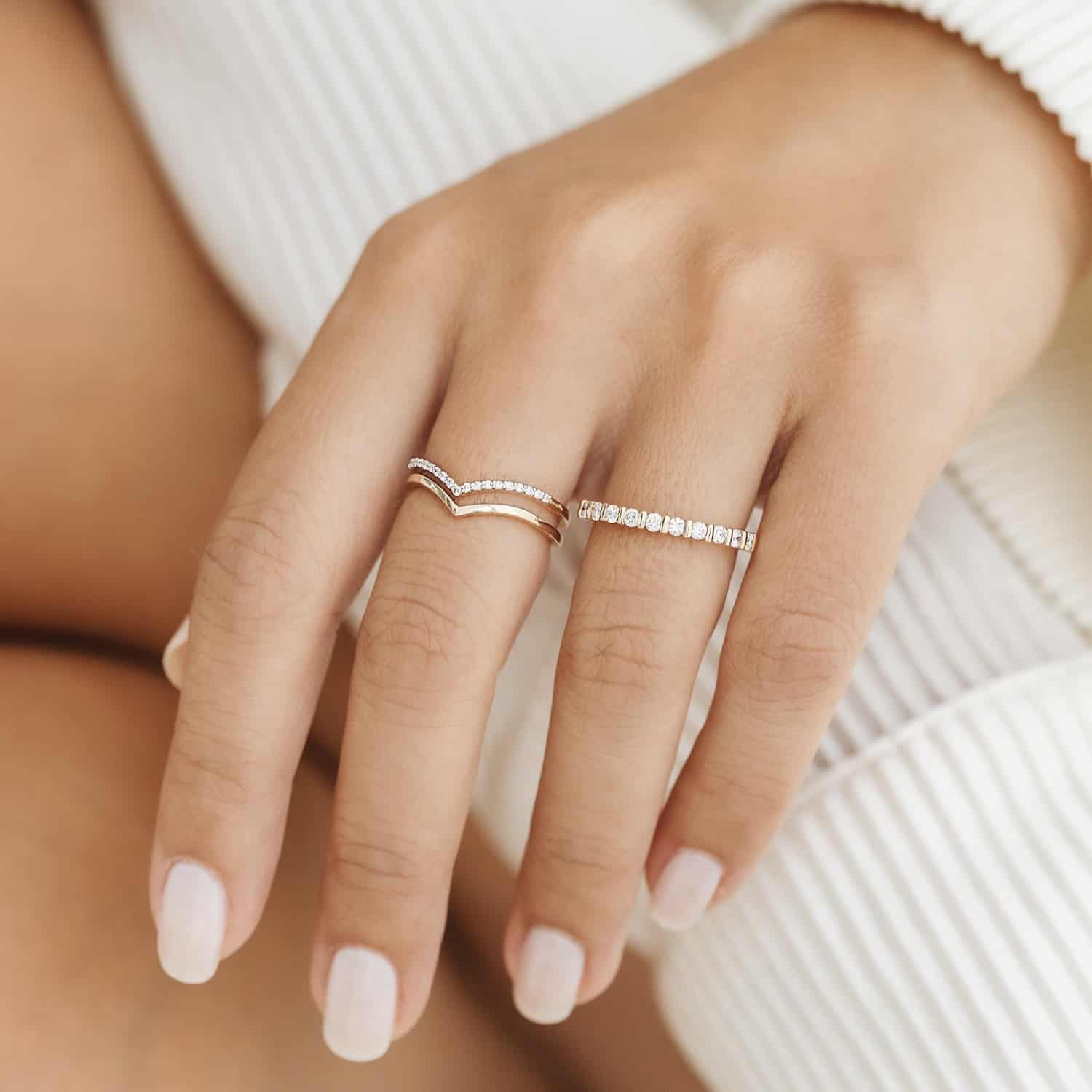 Diamond Wishbone Ring