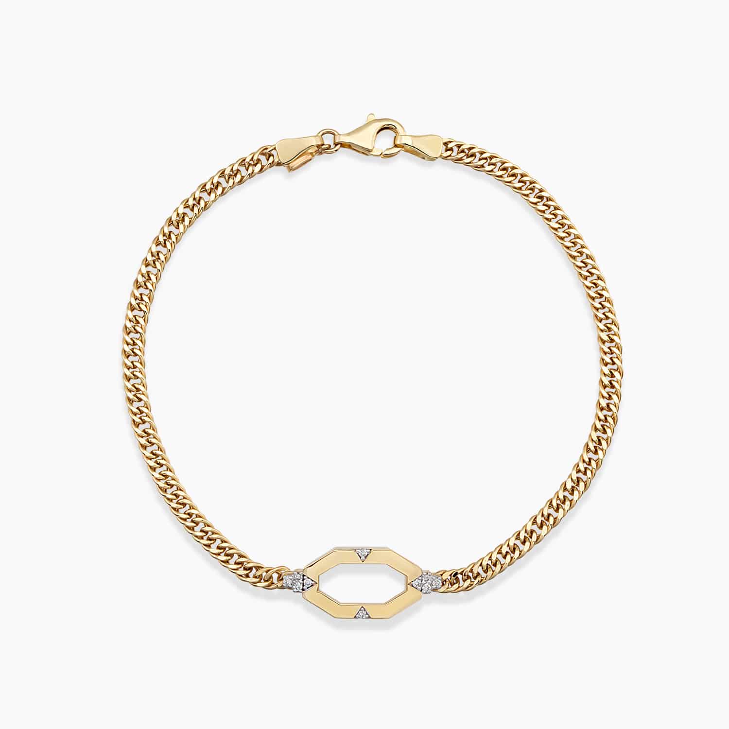 Diamond Cornered Octagon Bracelet