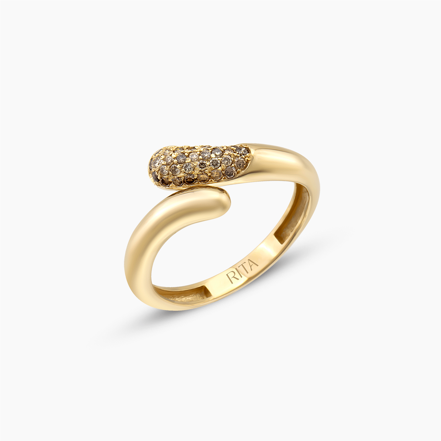 Serpent Cognac Diamond Pinky Ring