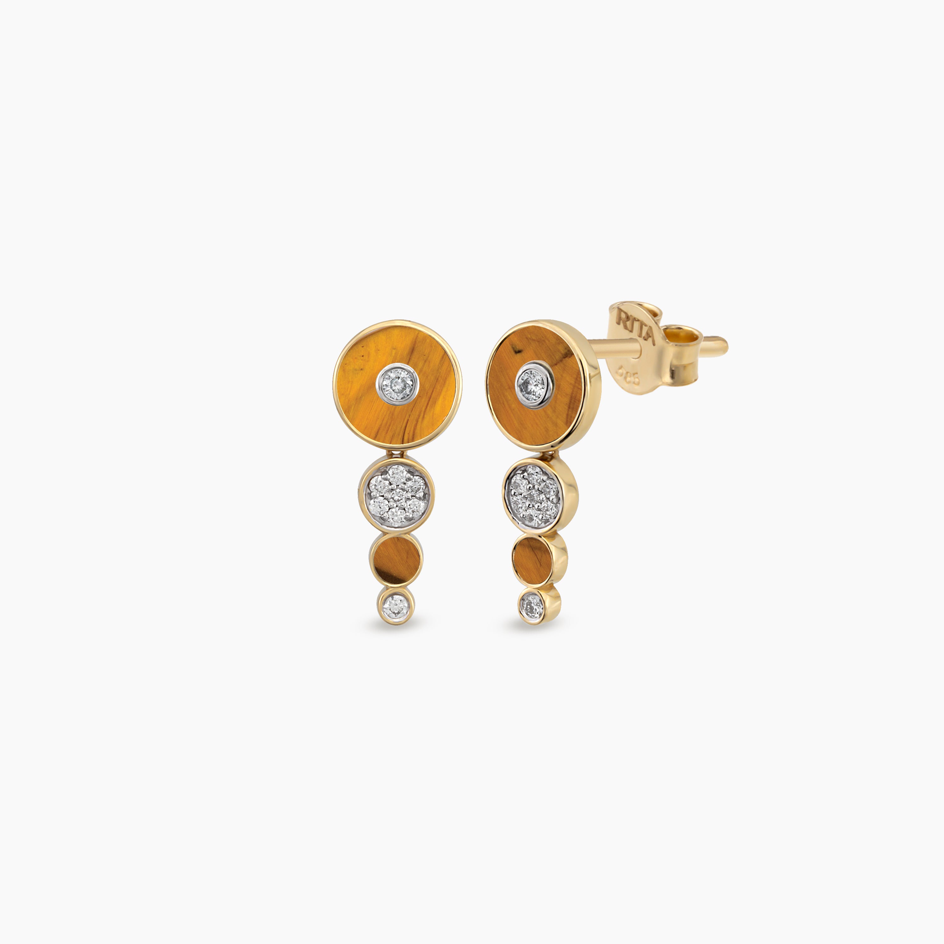 Tiger Eye Deep Space Earring