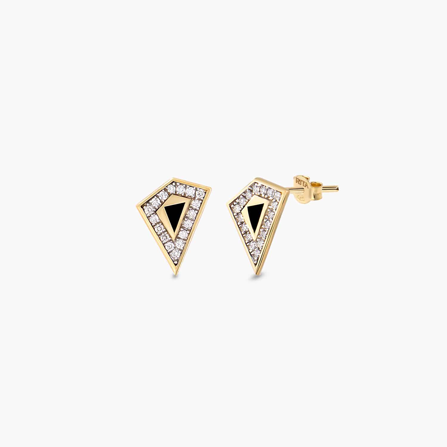 Onyx Origami Earrings