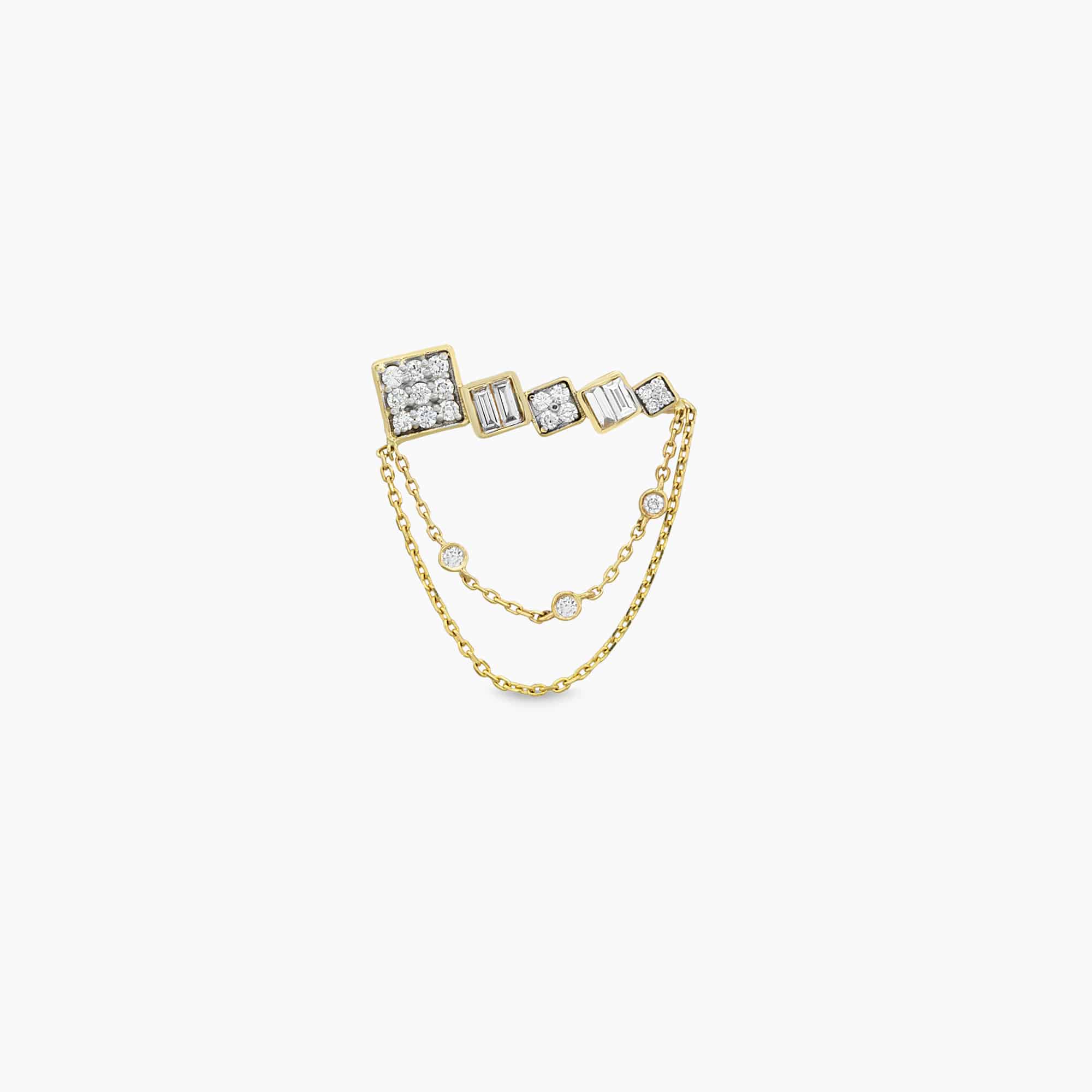 Square Diamond Ear Climber