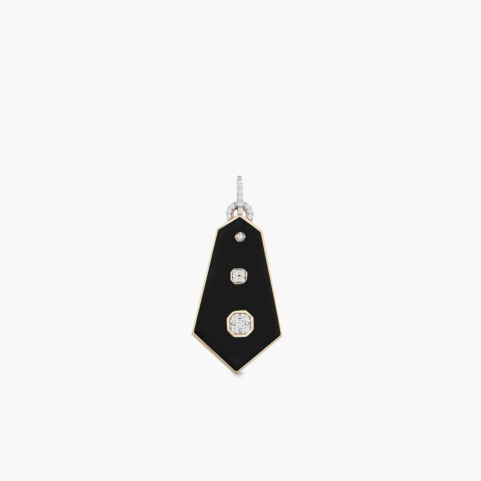 Hexagon Onyx Diamond Pendant