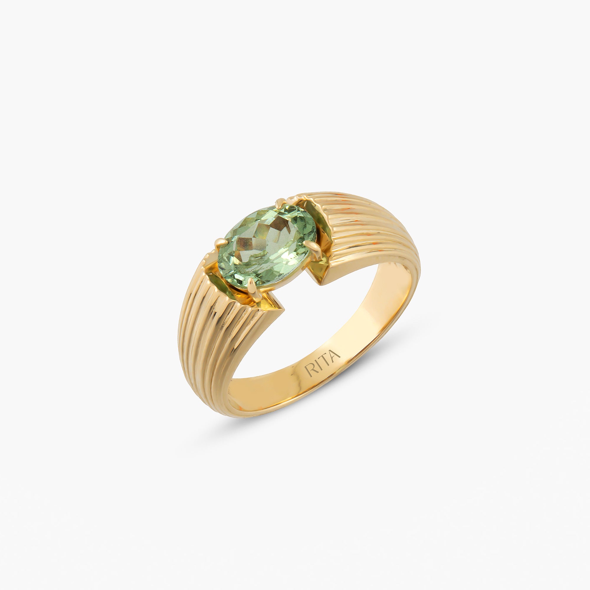Green Tourmaline Gemstone Heirloom Ring