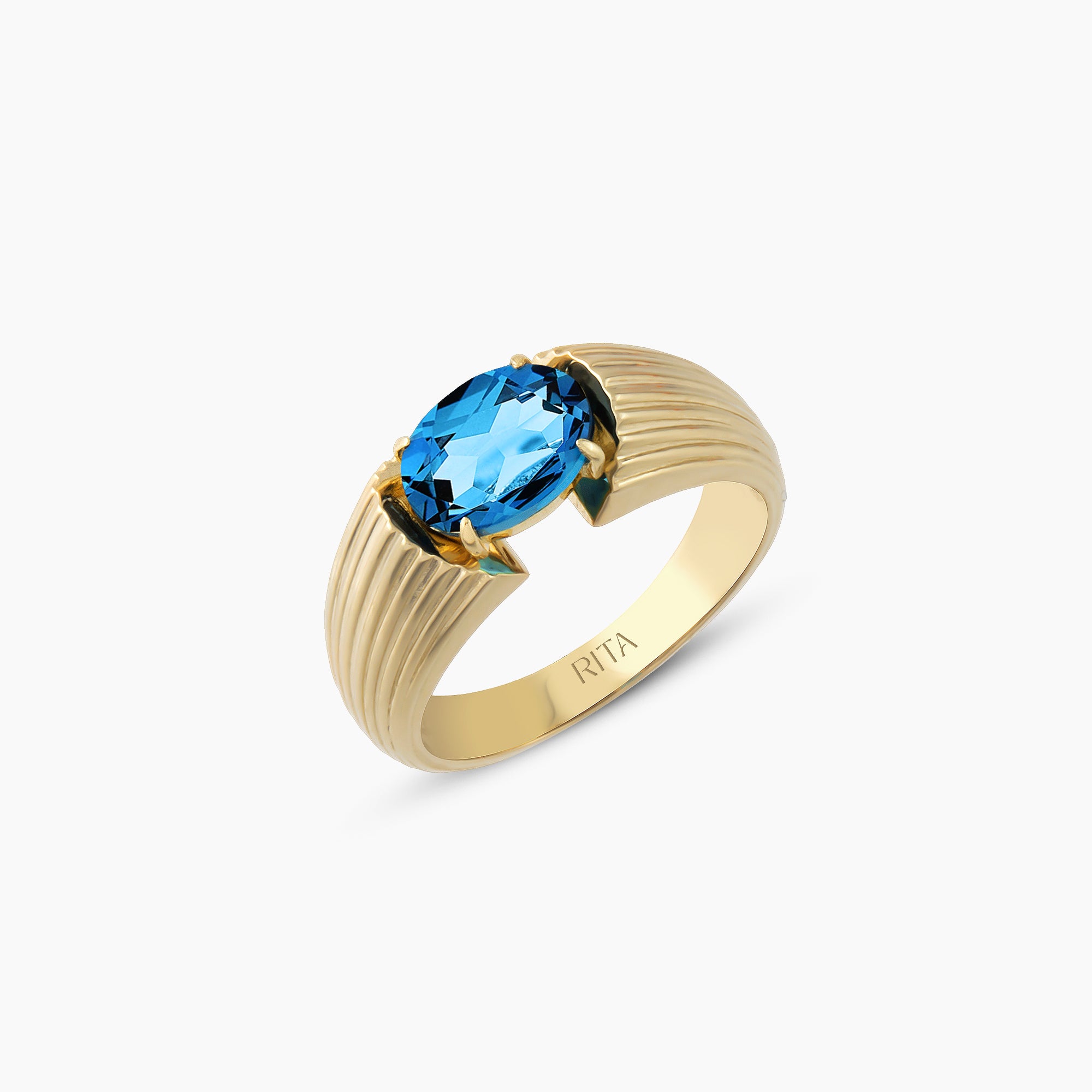 London Topaz Gemstone Heirloom Ring