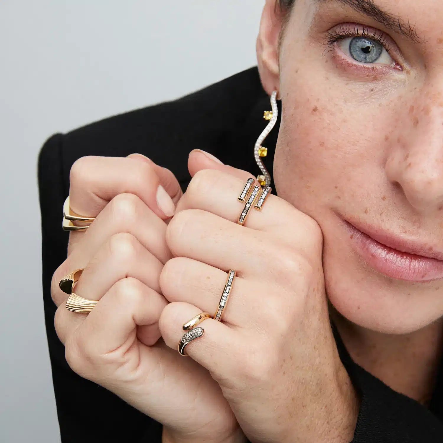 Baguette Trio Diagonal Ring