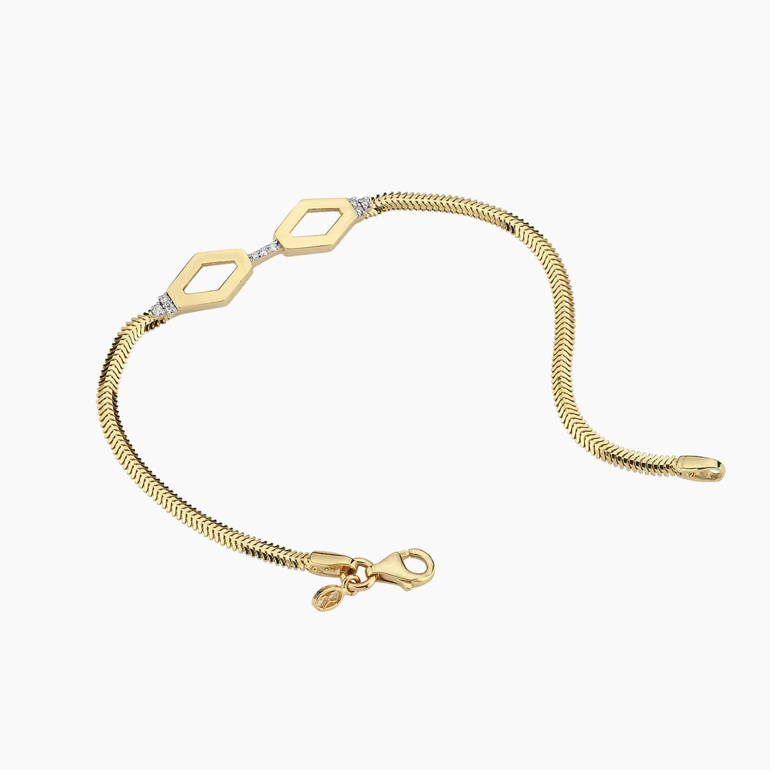 Duo Diamond Honeycomb Bracelet