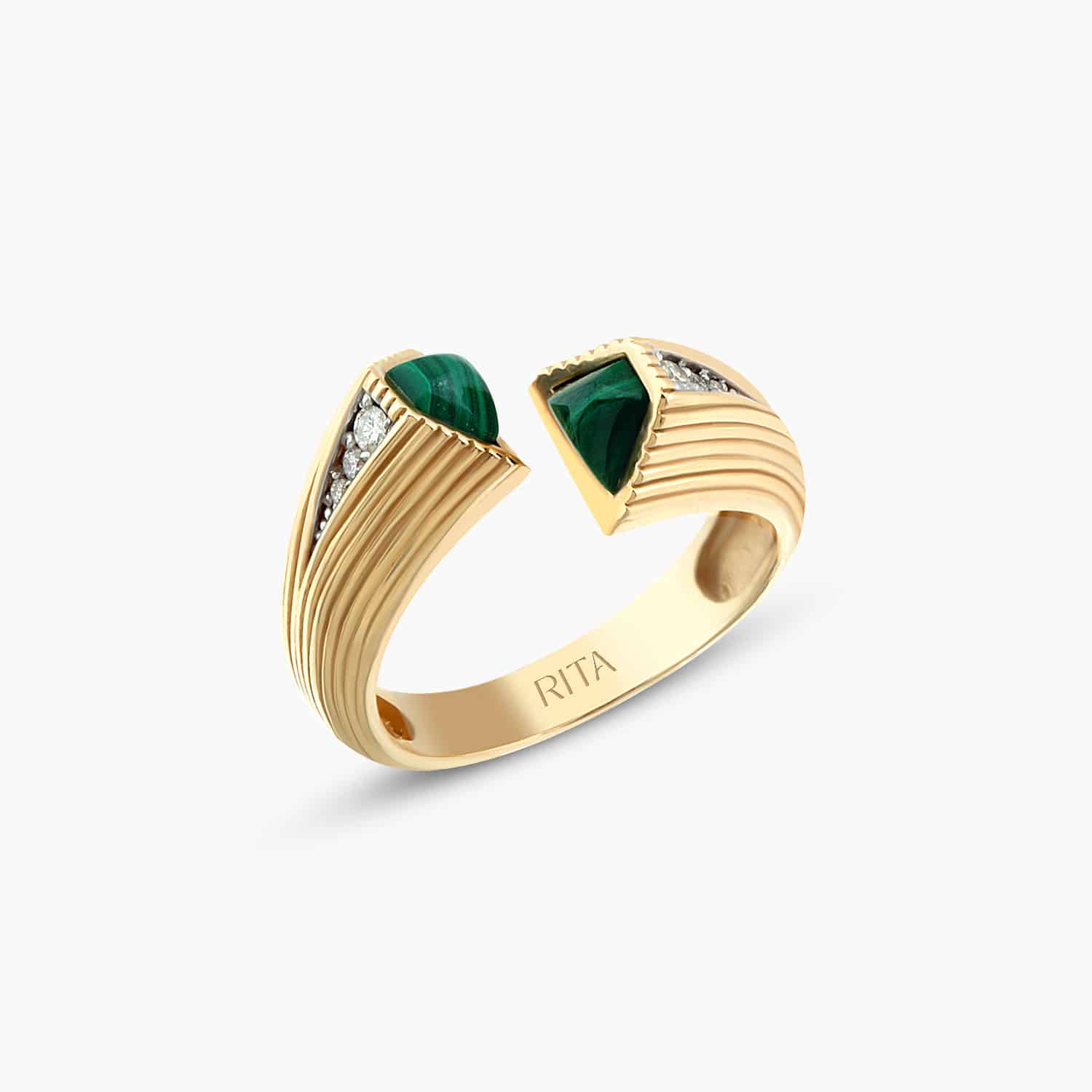 Textured Twisted Gemstone Ring