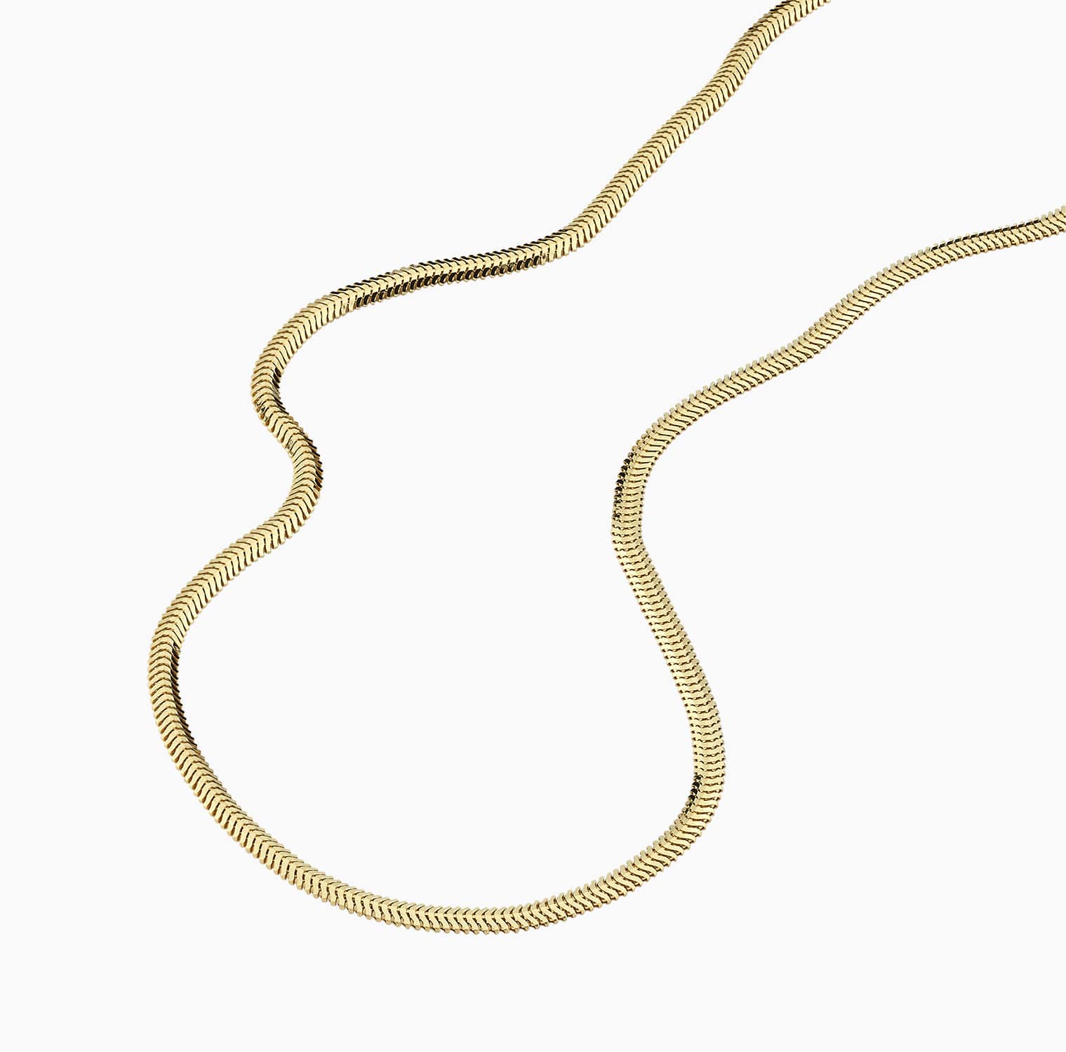 Thin Herringbone Gold Necklace