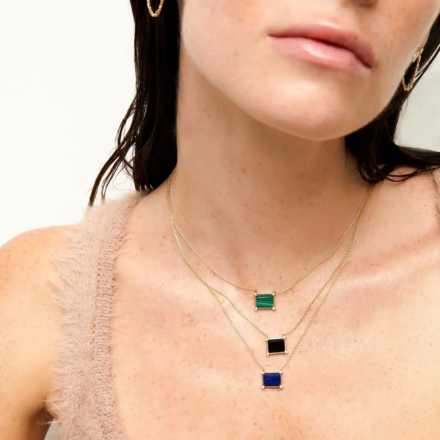 RITA diamond stone necklaces