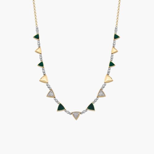 Diamond Malachite Triangle Necklace