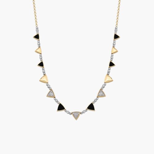 Diamond Onyx Triangle Necklace