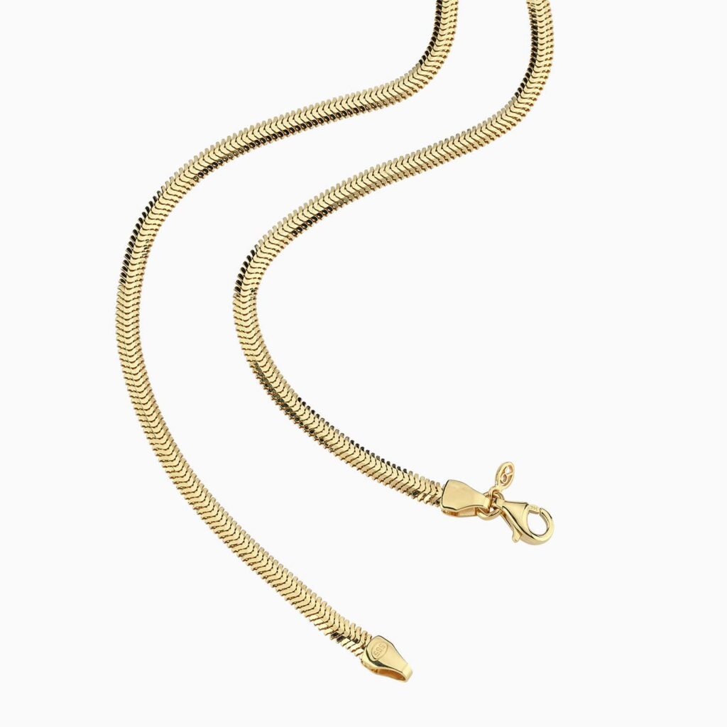 RITA Herringbone Gold Necklace Back